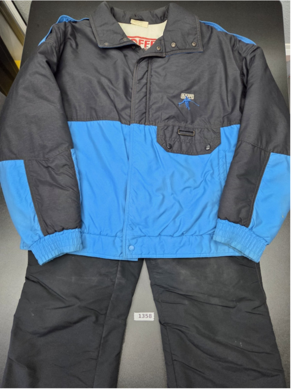 Roffe Gore-Tex Ski Suit Mens M Jacket & 36R Bib Snow Pants Blue Black USA #1358